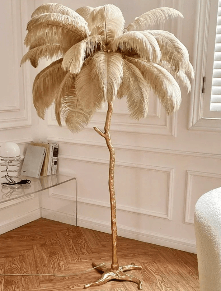 Lampe sur pied a plume