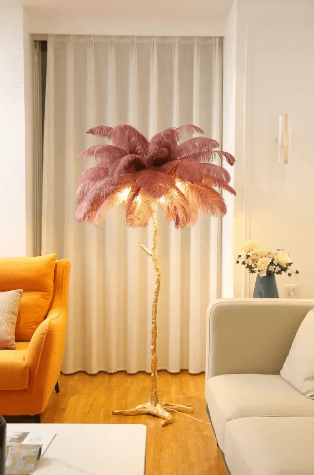 Lampe sur pied a plume