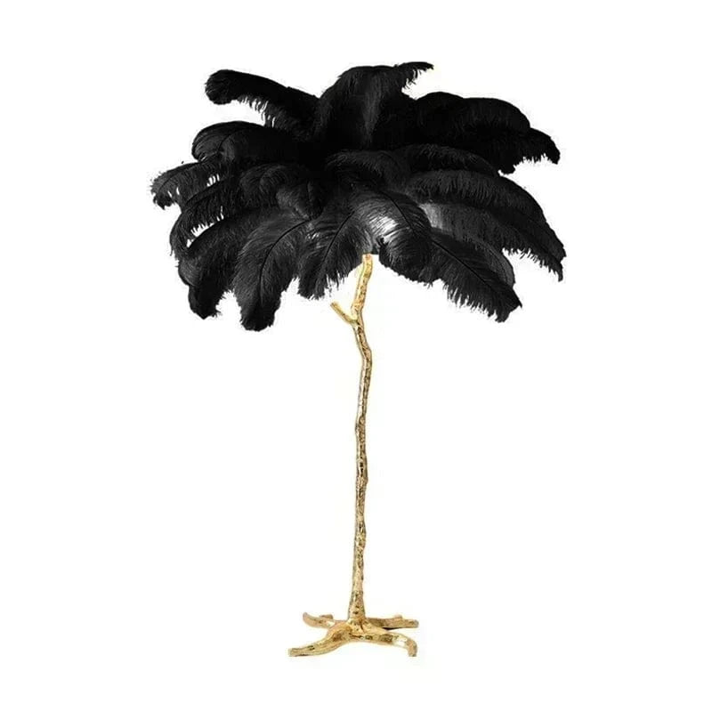 NOIR / HAUTEUR 60 CM X 25 CM PLUME Lampe sur pied a plume