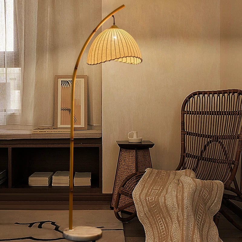 Lampe sur pied bois naturel