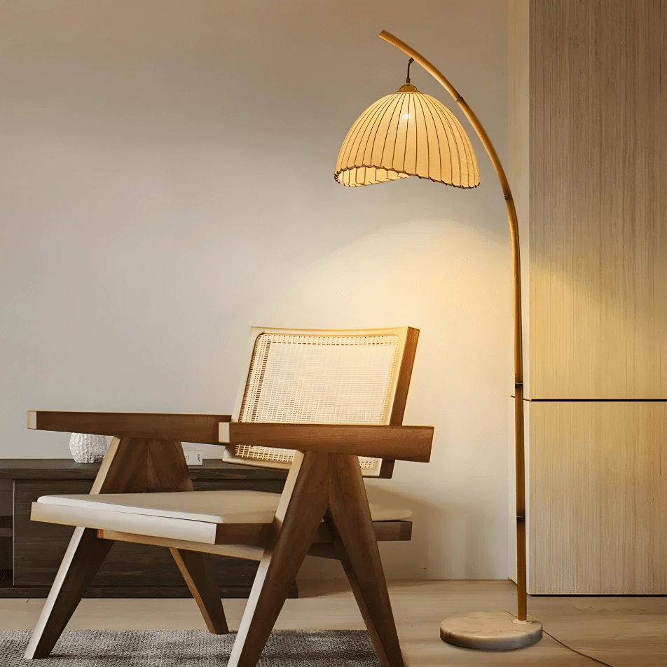 Lampe sur pied bois naturel