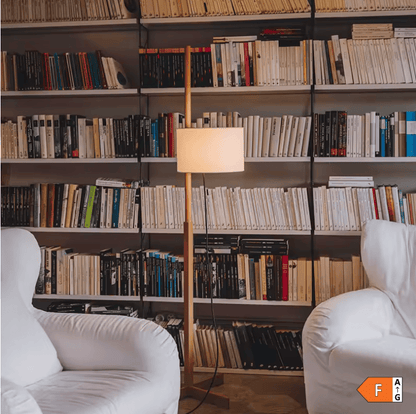 Lampe sur pied bois naturel