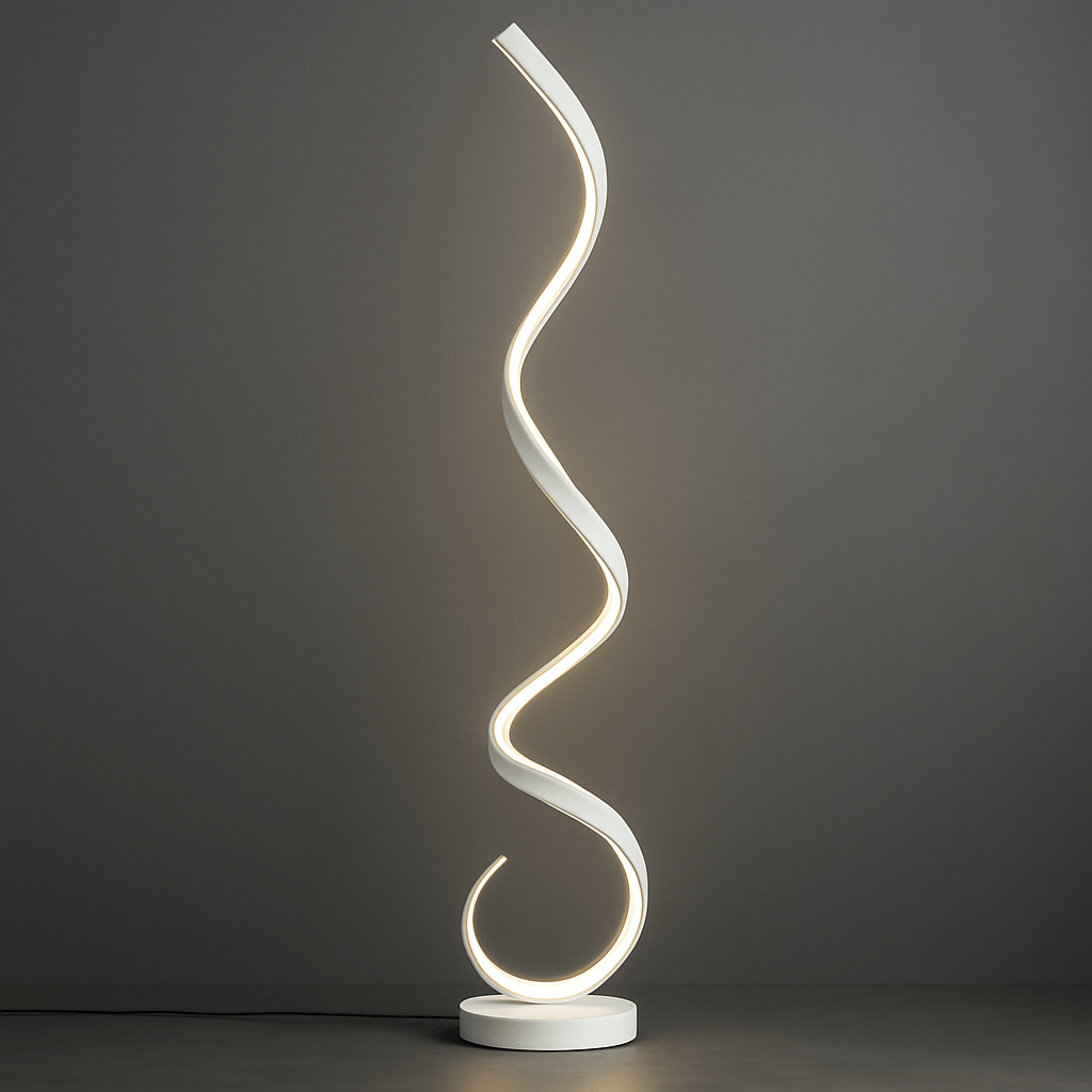BLANC Lampe sur pied design salon