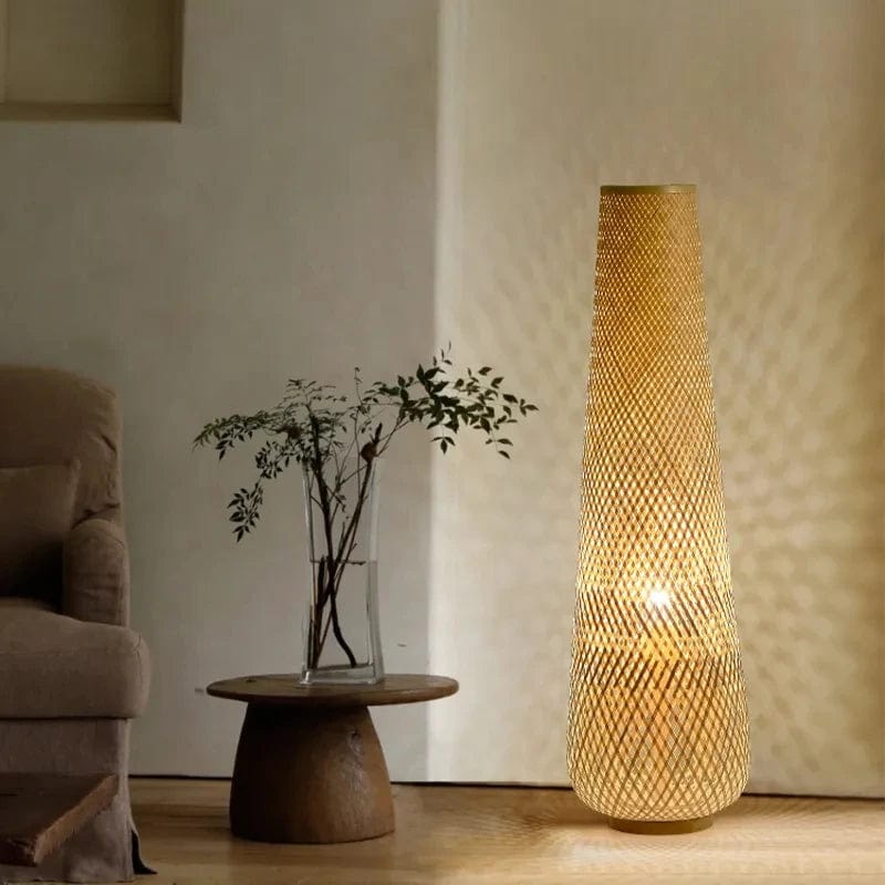 Lampe sur pied osier