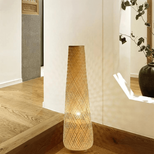 Lampe sur pied osier