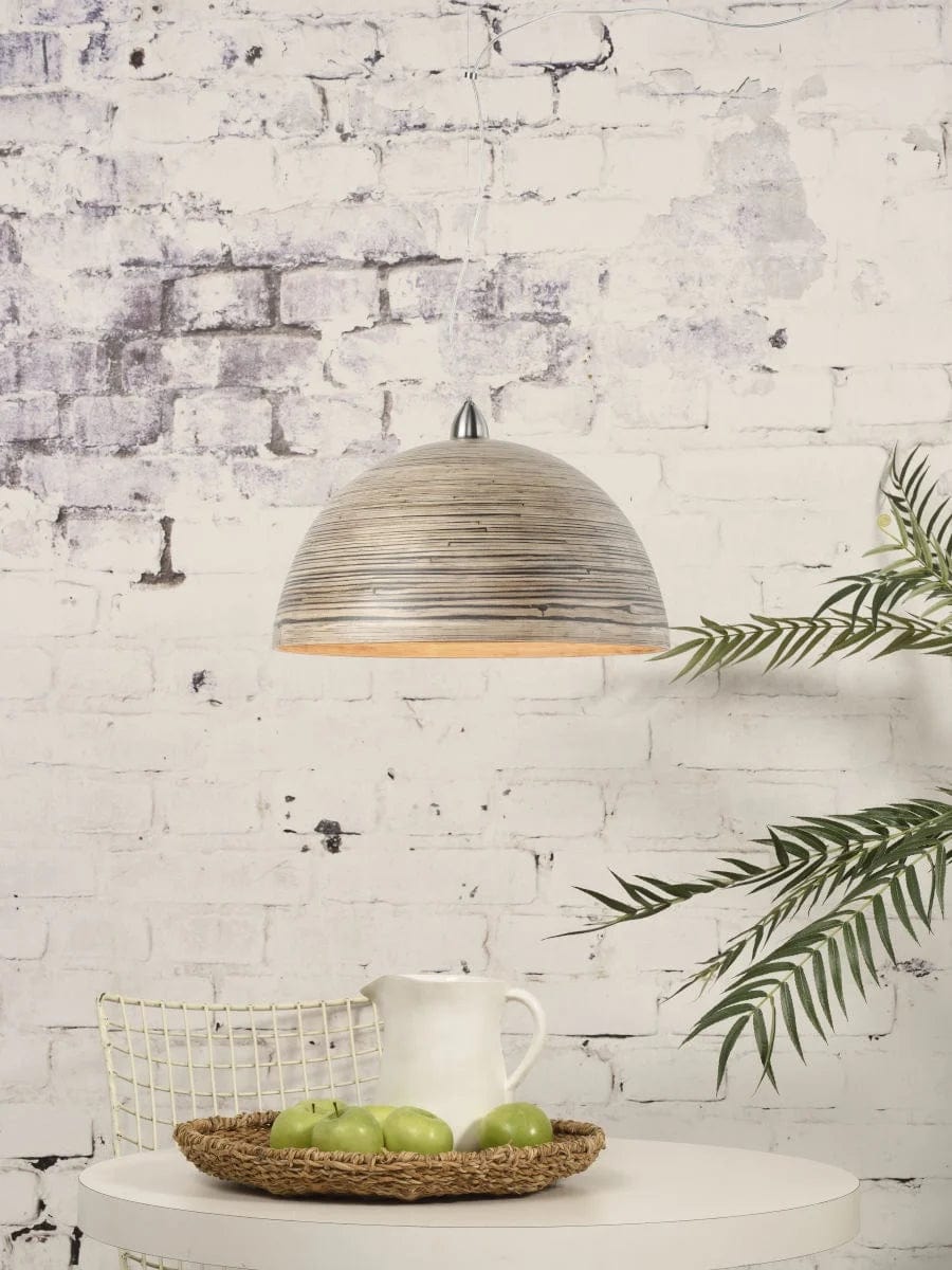 Lampe suspendue bambou Halong simple, naturel foncé