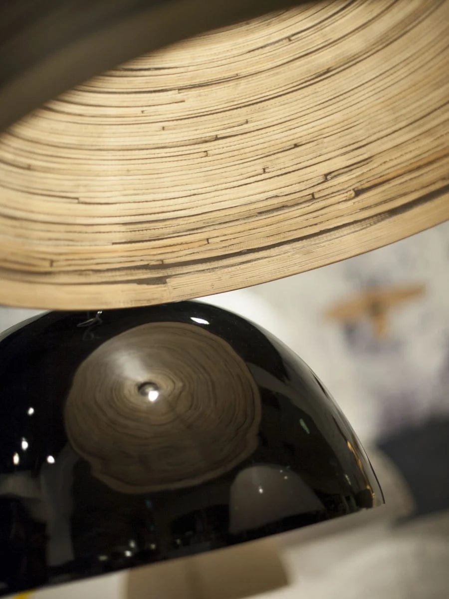 Lampe suspendue bambou Halong simple, naturel foncé