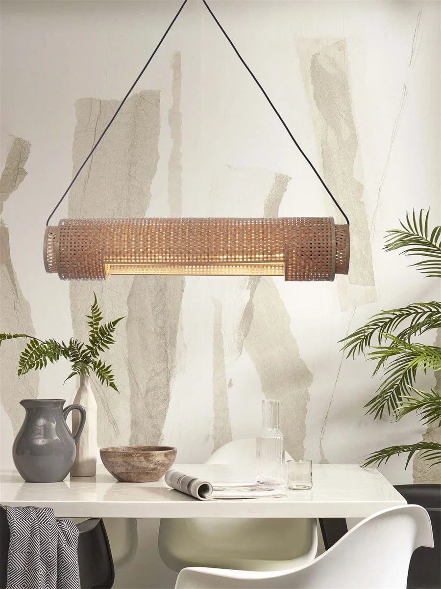 Lampe Suspendue "Bhoutan Cylindre 85cm, Nat."