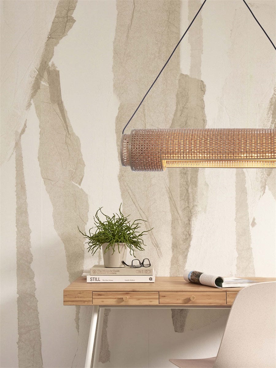 Lampe Suspendue "Bhoutan Cylindre 85cm, Nat."