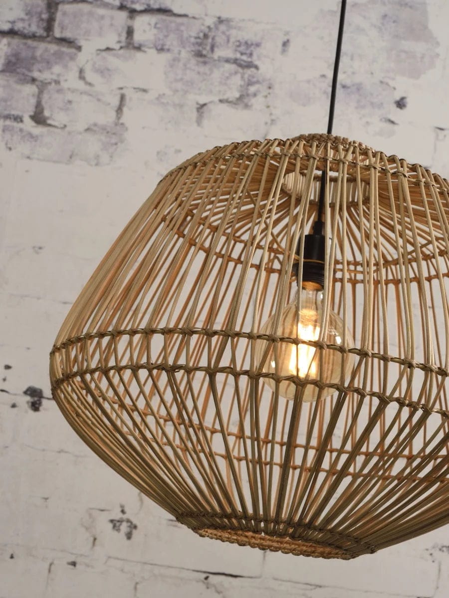 Lampe suspendue en rotin de Madagascar, naturel
