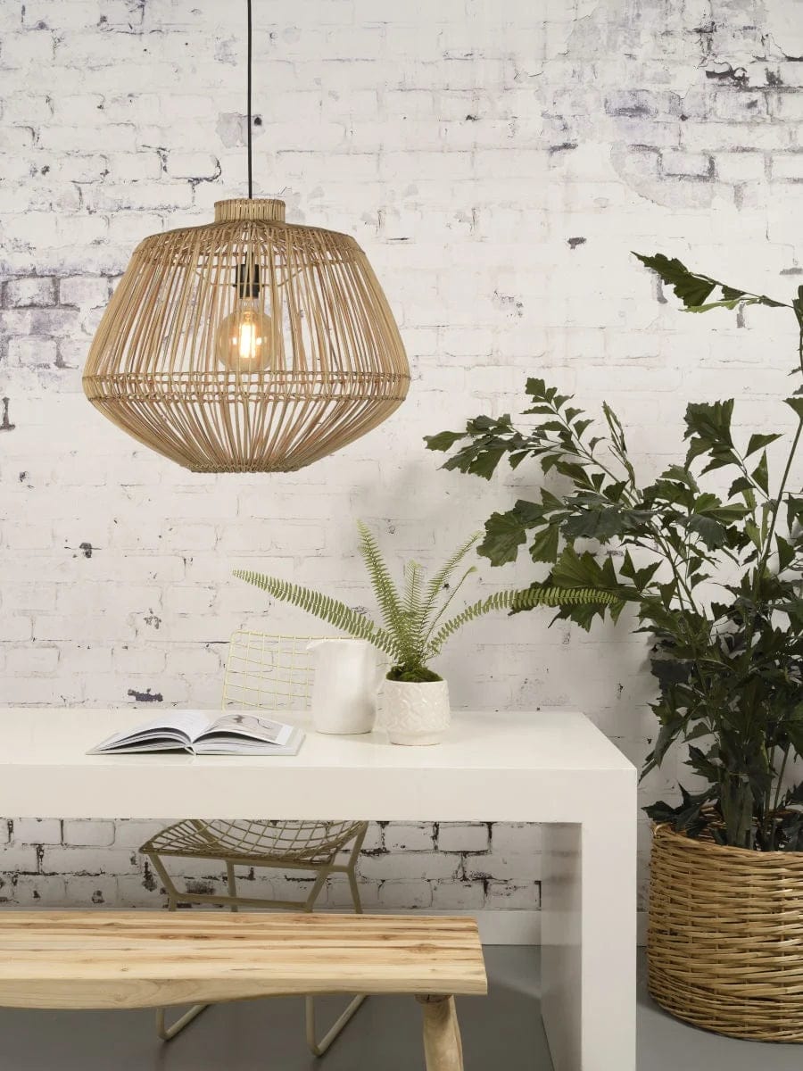 Lampe suspendue en rotin de Madagascar, naturel