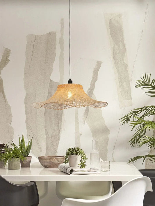 Lampe Suspendue Ibiza S 50x15 NAT de Good &amp; Mojo - Pureté du Bambou