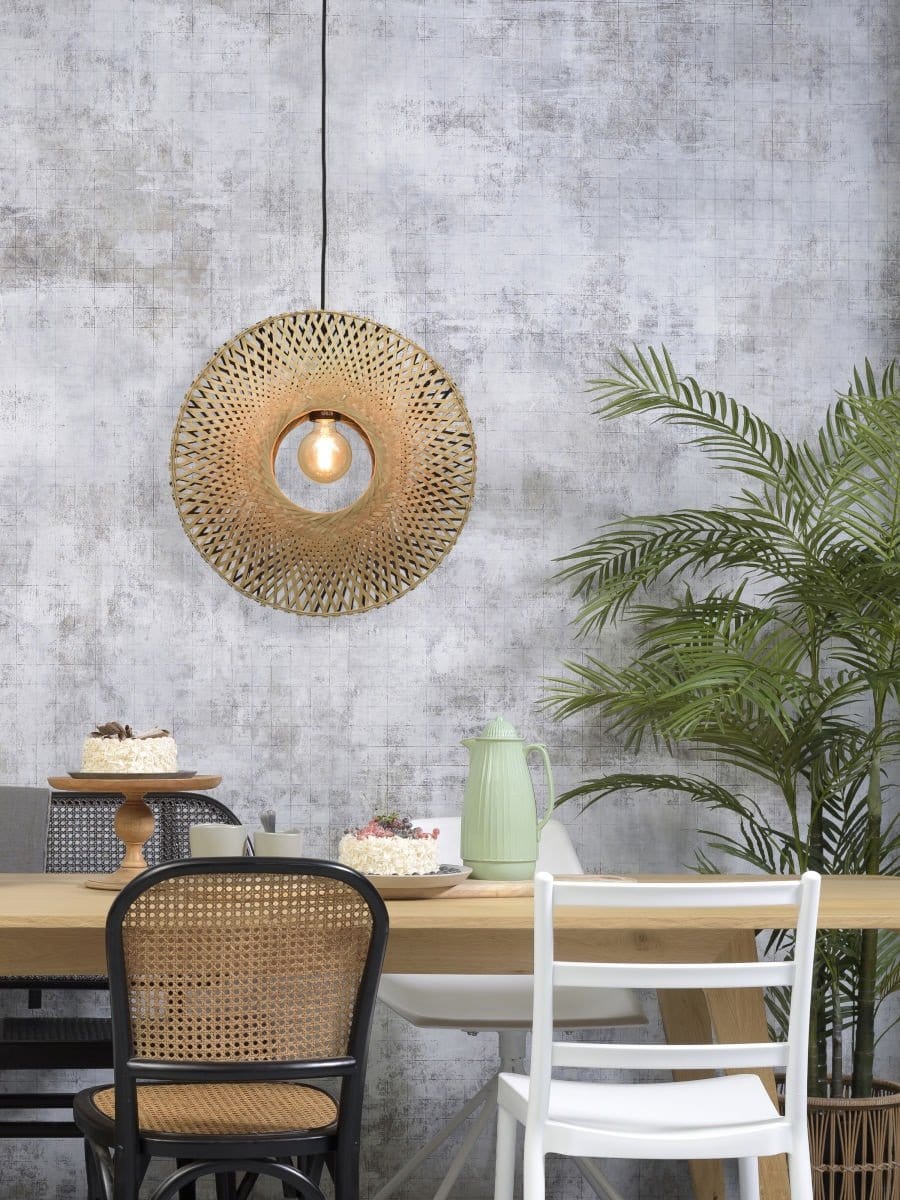 Lampe suspendue Kalimantan vertical dia.44x12cm bl./nat. S