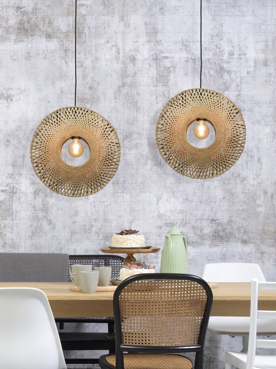 Lampe suspendue Kalimantan vertical dia.44x12cm bl./nat. S