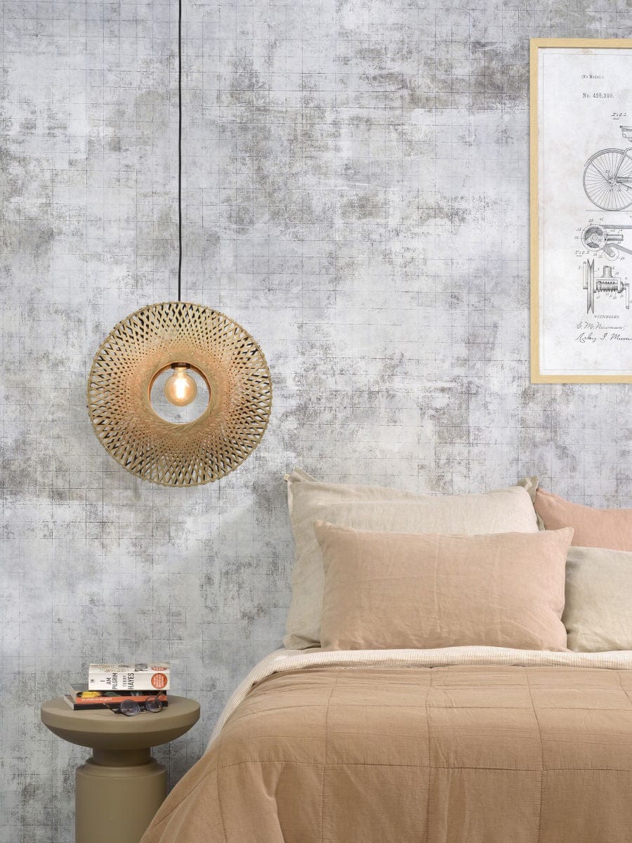 Lampe suspendue Kalimantan vertical dia.44x12cm bl./nat. S