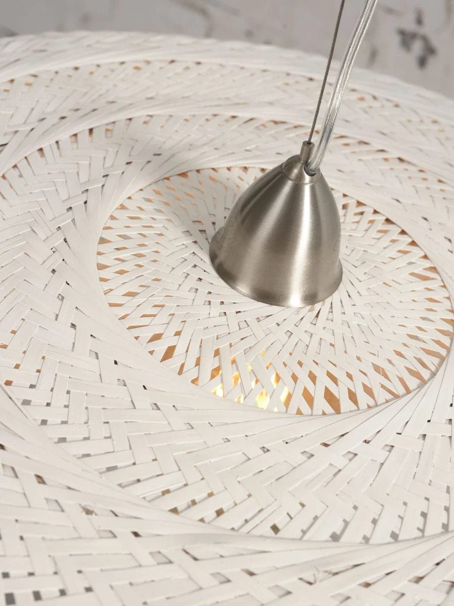 Lampe Suspendue "Palawan Bambou 1 Abat-jour, Blanc" de Good & Mojo