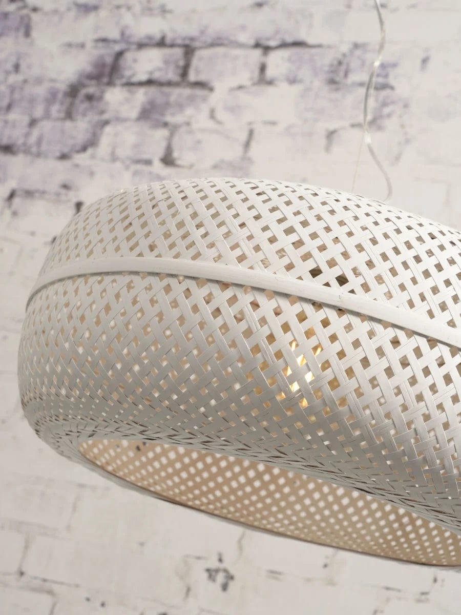 Lampe Suspendue "Palawan Bambou 1 Abat-jour, Blanc" de Good & Mojo
