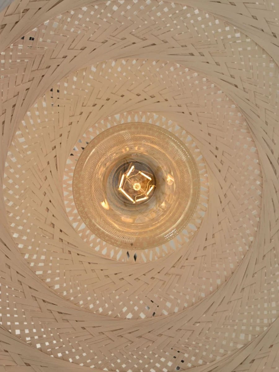 Lampe Suspendue "Palawan Bambou 1 Abat-jour, Blanc" de Good & Mojo