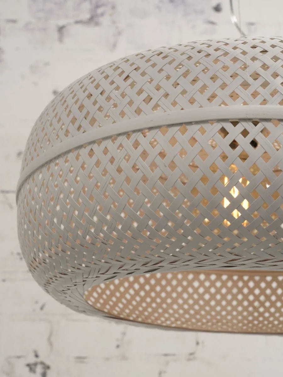 Lampe Suspendue "Palawan Bambou 1 Abat-jour, Blanc" de Good & Mojo