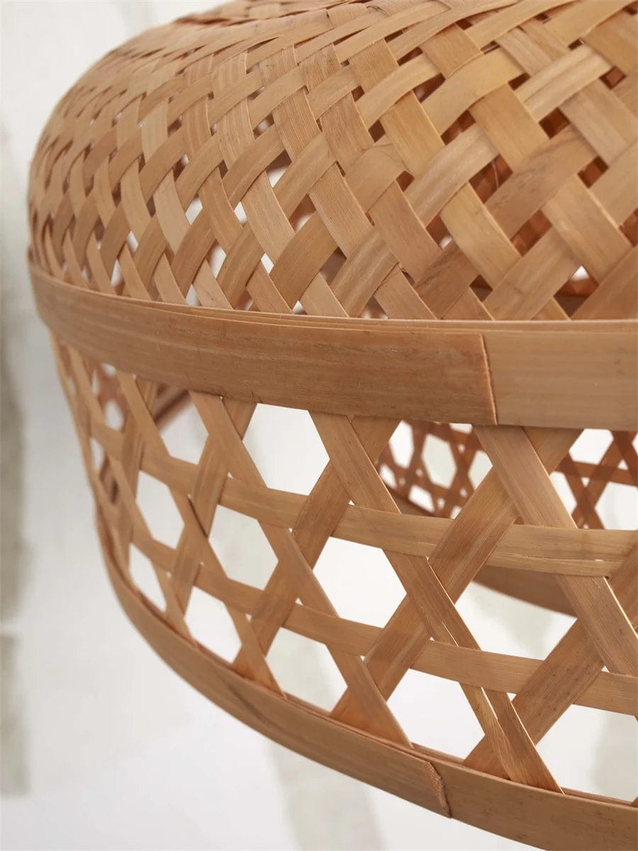 Lampe suspendue Ubud double abat-jour, nat.