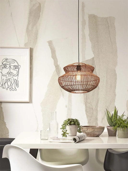 Lampe Suspendue "Zanzibar Round 40cm, Nat." de Good & Mojo