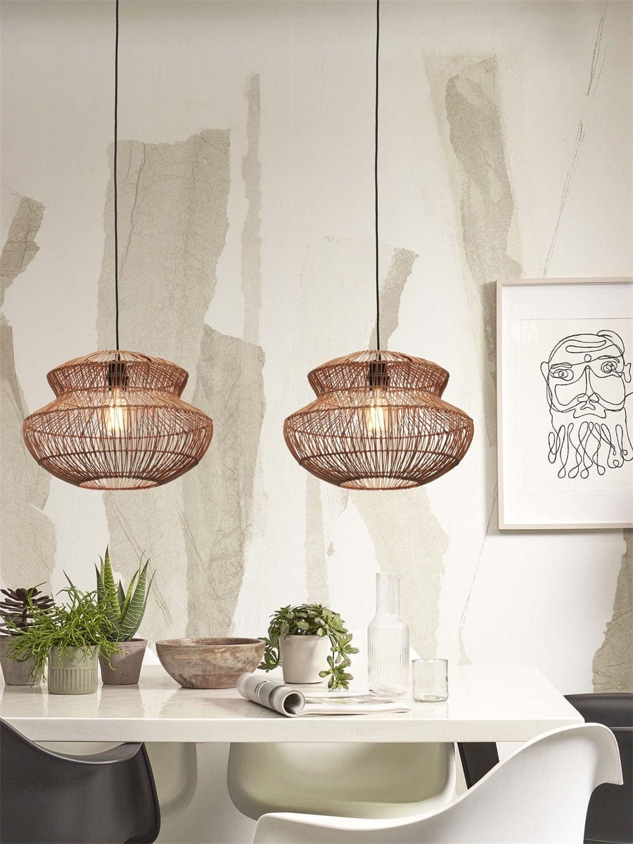 Lampe Suspendue "Zanzibar Round 40cm, Nat." de Good & Mojo