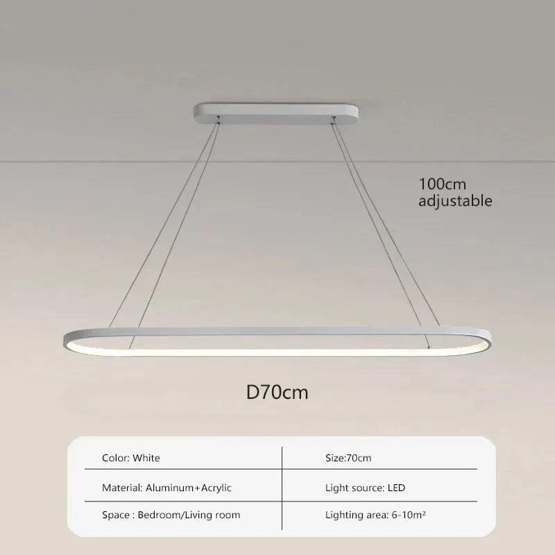 BLANC 70 CM / LUMIRE CHAUDE Lampe suspension design led