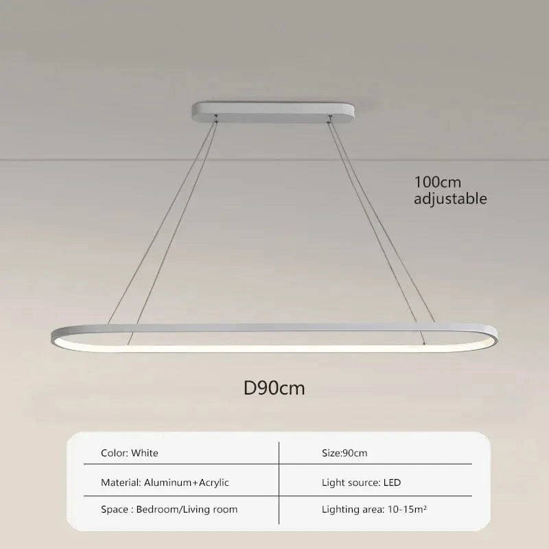 BLANC 90 CM / LUMIÈRE FROIDE Lampe suspension design led