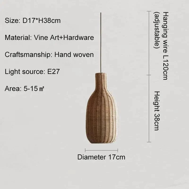 D17cm / Neutral light 4500K Lampe suspension rotin