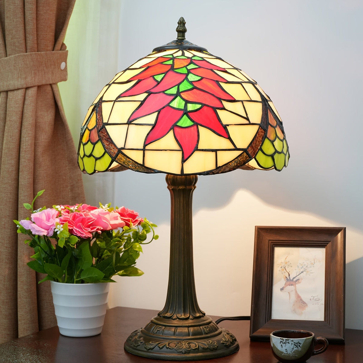 Pastoral Chili Table Lamp Lampe Tiffany motif piment