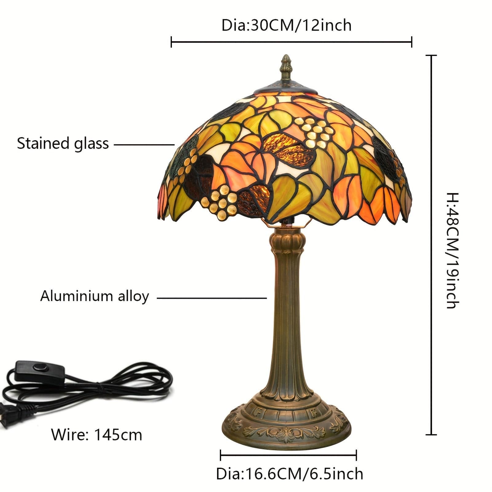 Warm Color Dragonfly Table Lamp Lampe Tiffany tournesol
