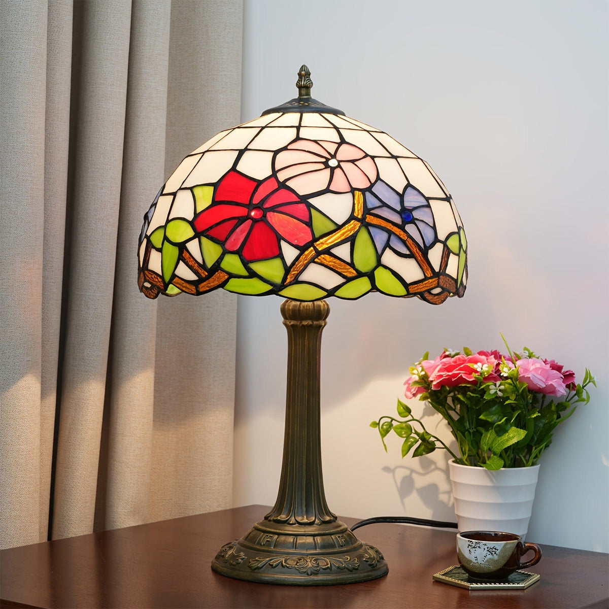 Lampe tyffany pois de senteur