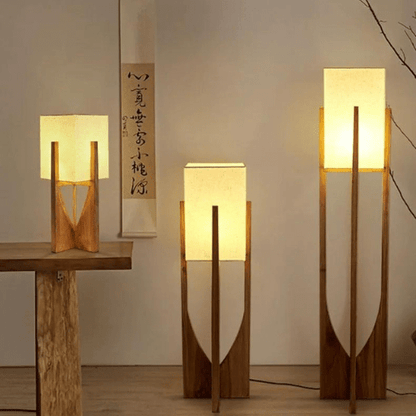 Lampes en bois naturel