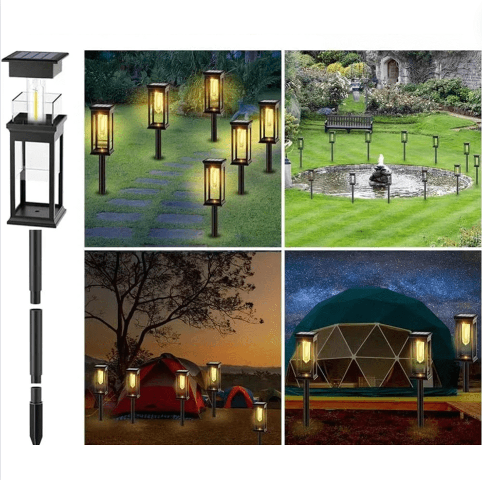 Lanterne solaire vintage à LED pour jardin