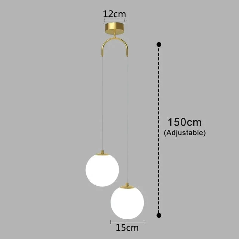 OR 2 TÊTES / LUMIÈRE TRICOLORE ( DIMMABLE CONTRÔLE INTERRUPTEUR ) Luminaire boules suspendues