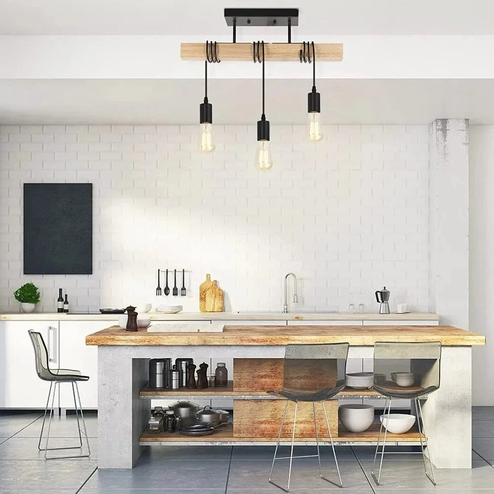 Luminaire plafonnier design bois