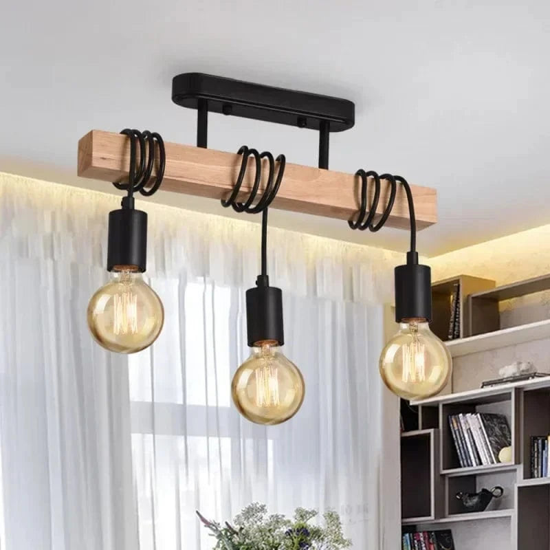 SANS AMPOULE Luminaire plafonnier design bois