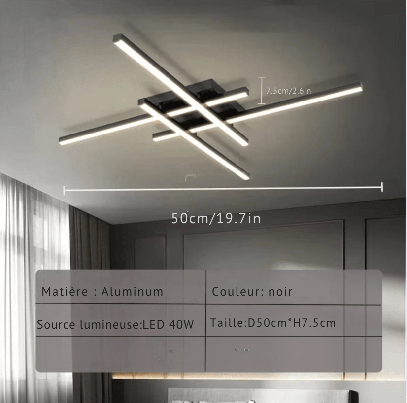 NOIR 50 CM / LUMIÈRE FROIDE Luminaire plafonnier led