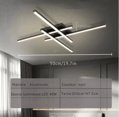 NOIR 50 CM / LUMIÈRE FROIDE Luminaire plafonnier led