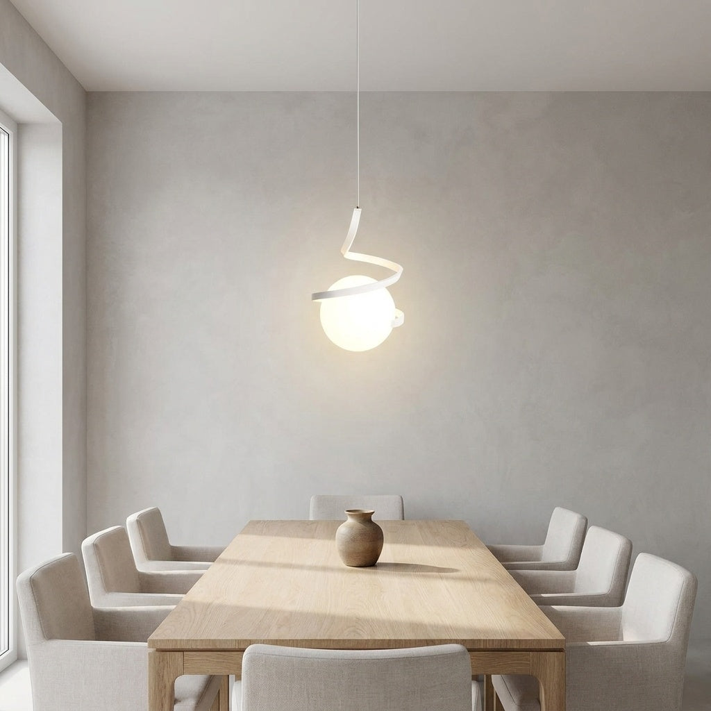 Luminaire suspension boule design BLANC
