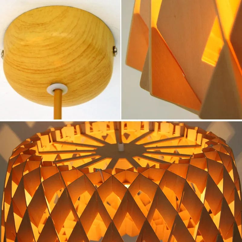 Luminaire suspension en bois