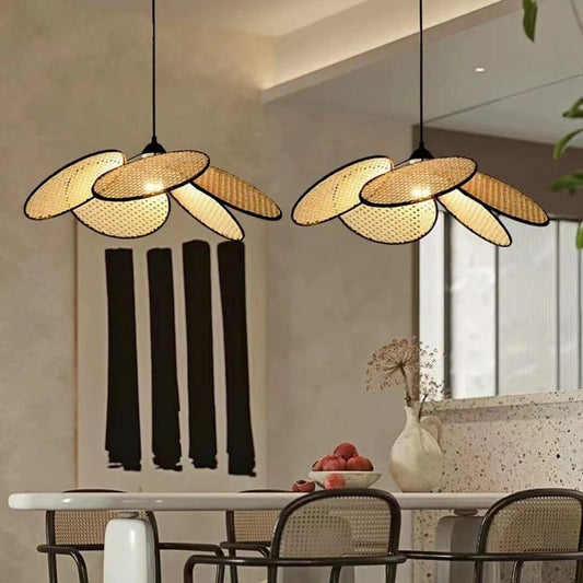 Luminaire suspension en osier