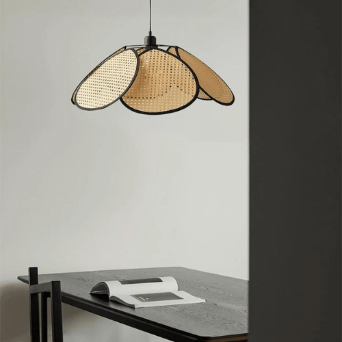 Luminaire suspension en osier