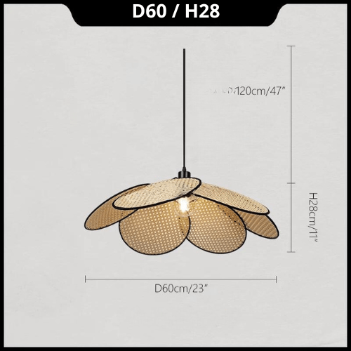 Luminaire suspension en osier