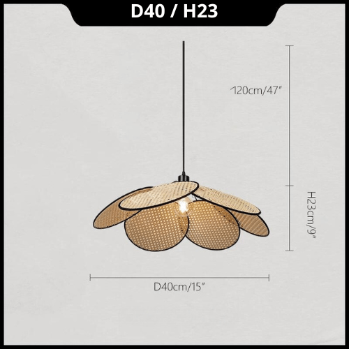 Luminaire suspension en osier
