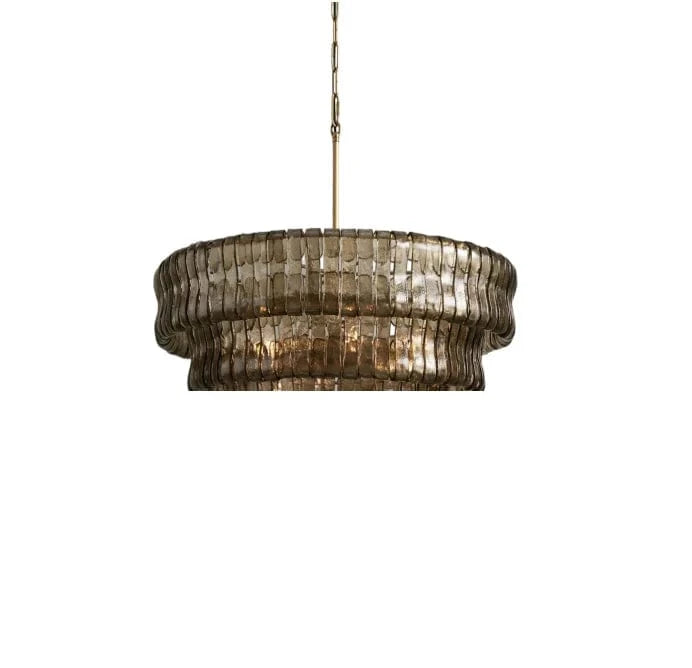 Dia 50cm gray / Natural light Lustre art déco en verre