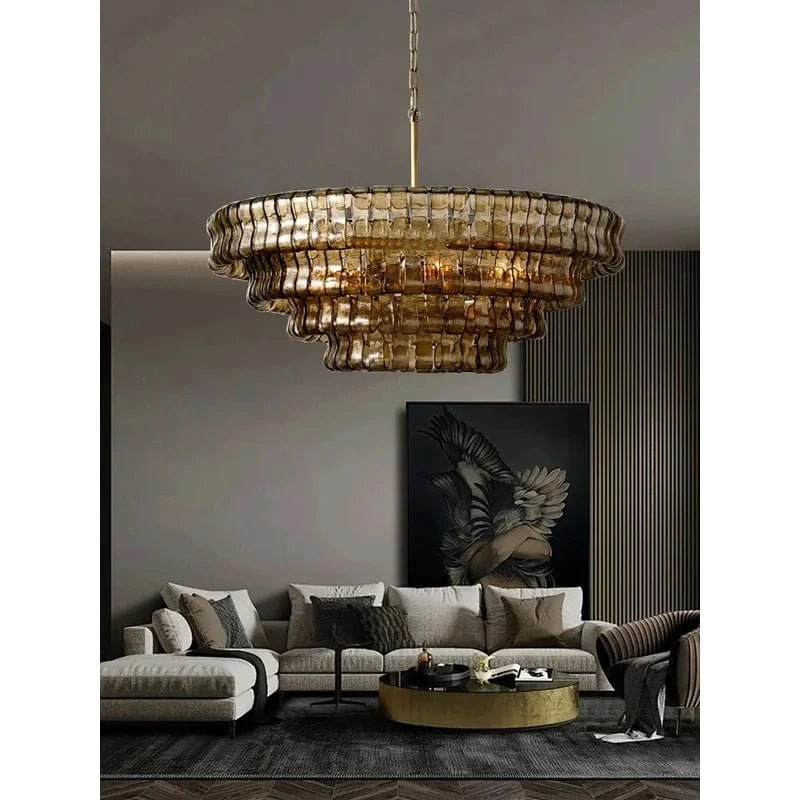 Lustre art déco en verre