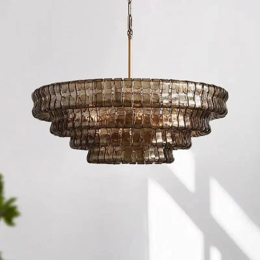 Lustre art déco en verre
