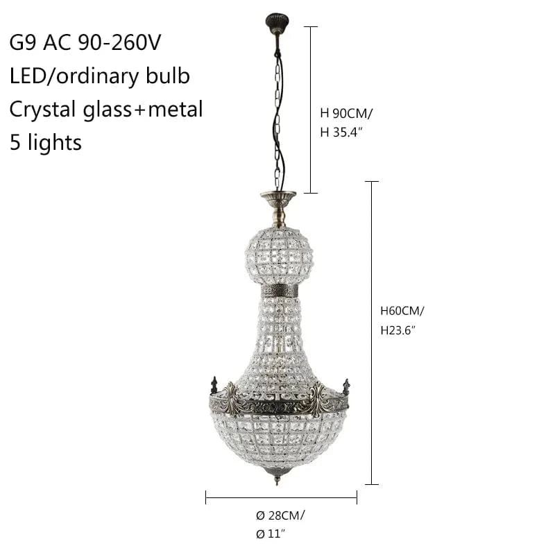 A small Lustre baroque en cristal et fer forgé