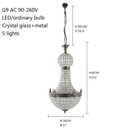 A small Lustre baroque en cristal et fer forgé